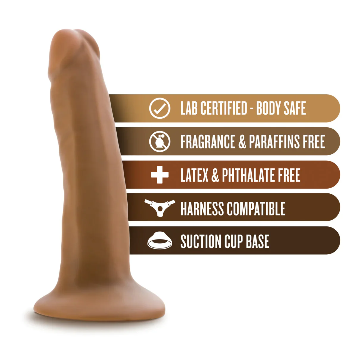 Dr. Skin Realistic Mocha 5.5-Inch Long Dildo - Image 3