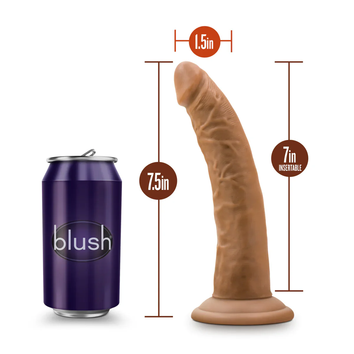 Dr. Skin Realistic Mocha 7.5-Inch Long Dildo - Image 2