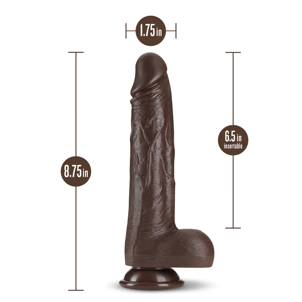Dr. Skin Silicone Dr. Murphy Realistic Chocolate 8.75-Inch Thrusting & Vibrating Dildo - Image 2