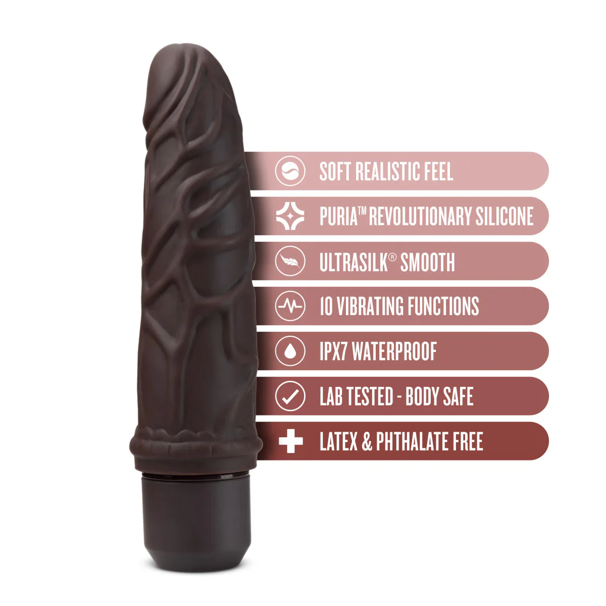 Dr. Skin Silicone Dr. Robert Brown 7.25-Inch Long Vibrating Dildo - Image 3