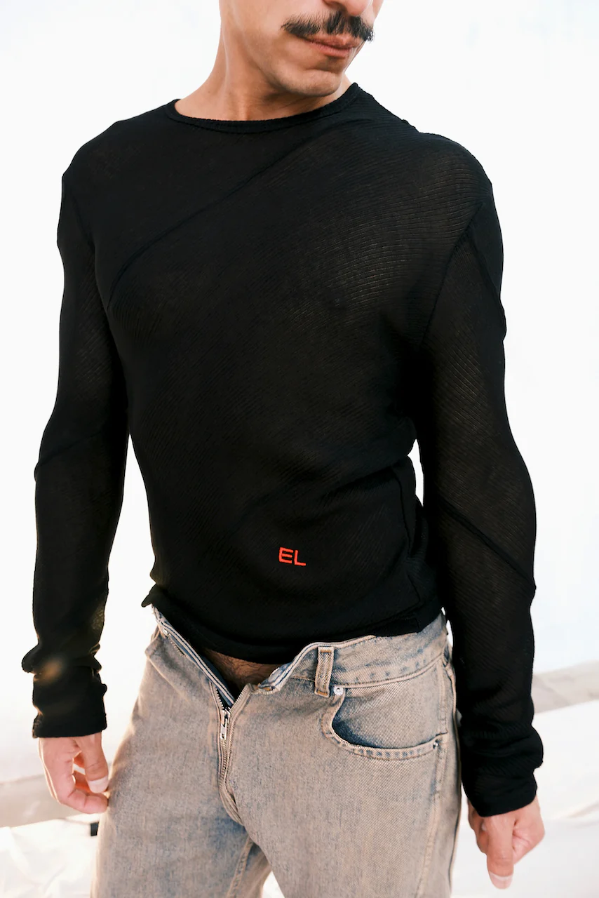 Eckhaus Latta Spiral Longsleeve Jet - Image 2
