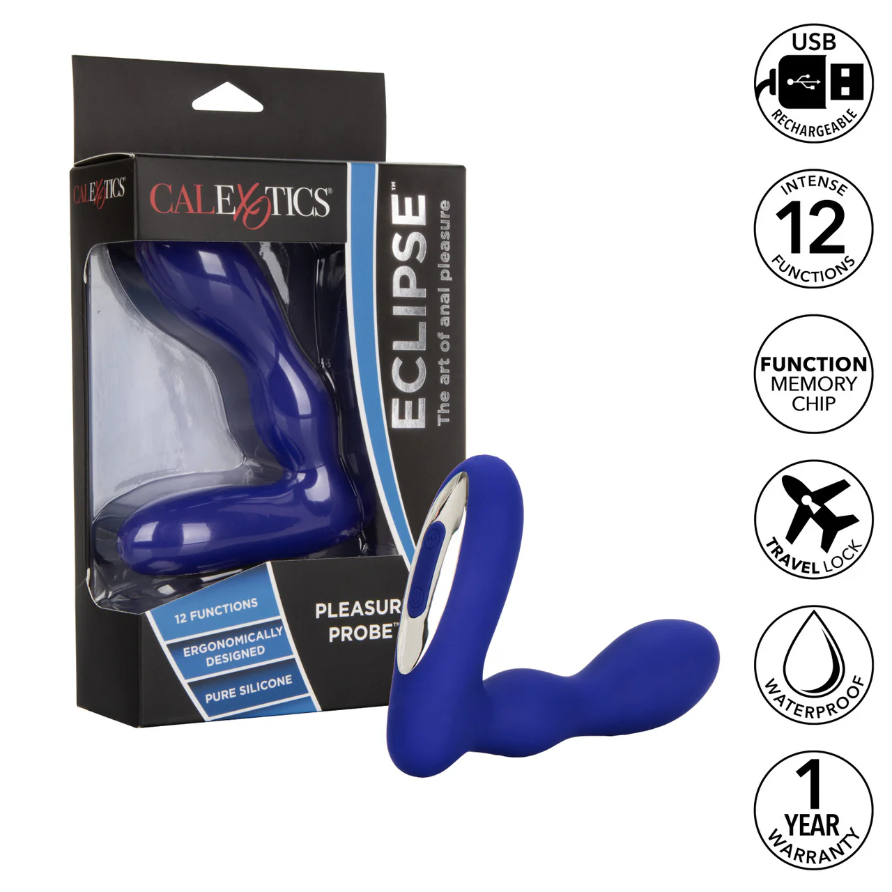 Eclipse Rechargeable Silicone Pleasure Probe Butt Plug - Image 7