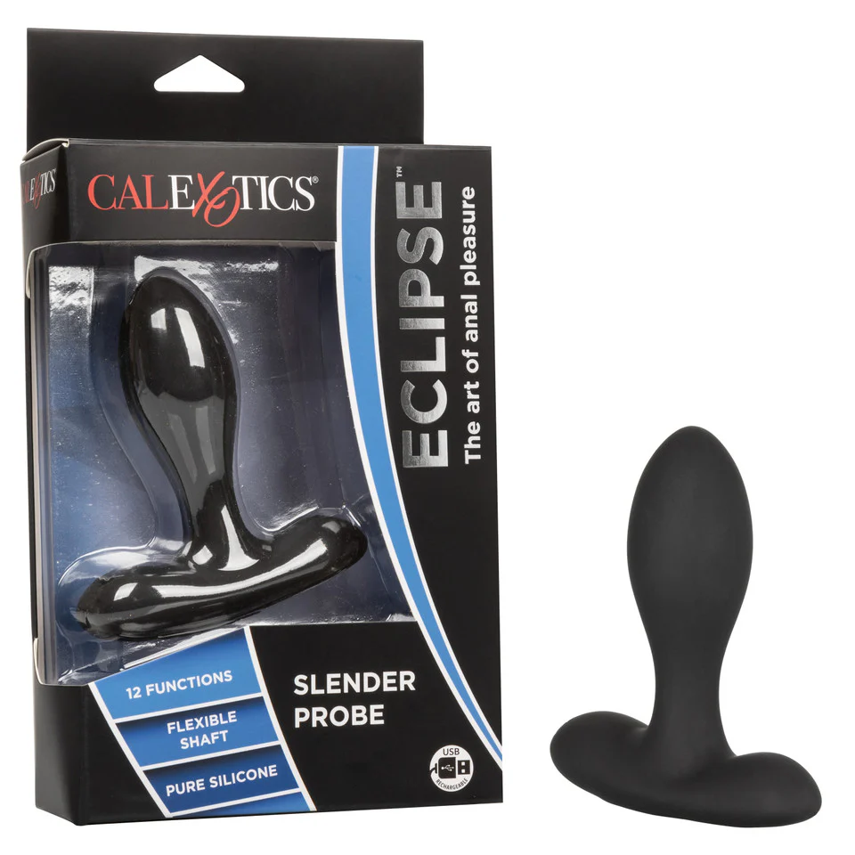 Eclipse Slender Probe Silicone Rechargeable Anal Plug Waterproof 3.75in - Image 2