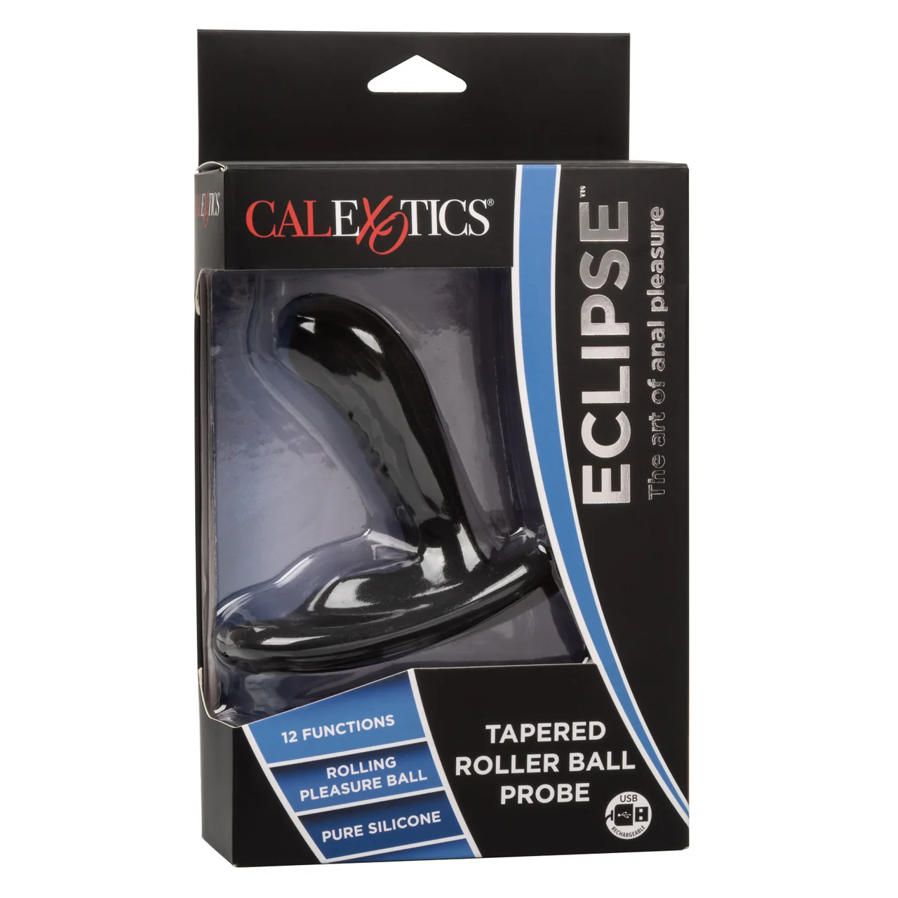 Eclipse Tapered Roller Ball Probe Silicone USB Rechargeable Anal Plug Waterproof 4in - Image 3