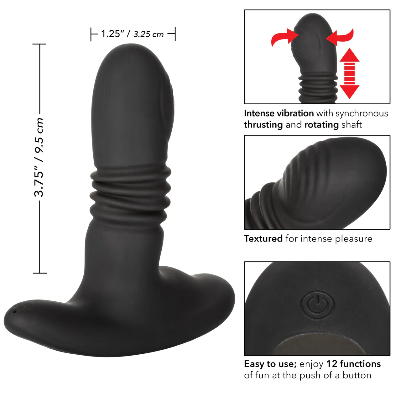 Eclipse Thrusting Rotator Probe Silicone Rechargeable Vibrating Butt Plug - Image 5