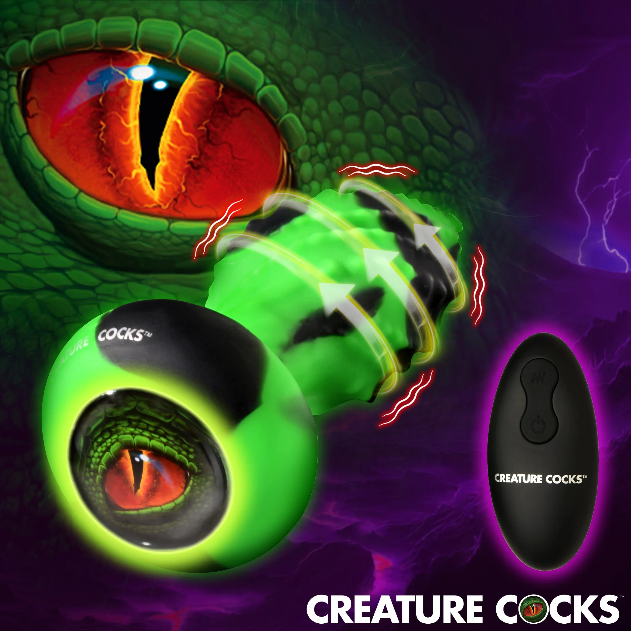 Eye of the Spawn Vibrating & Squirming Silicone Butt Plug - Image 2