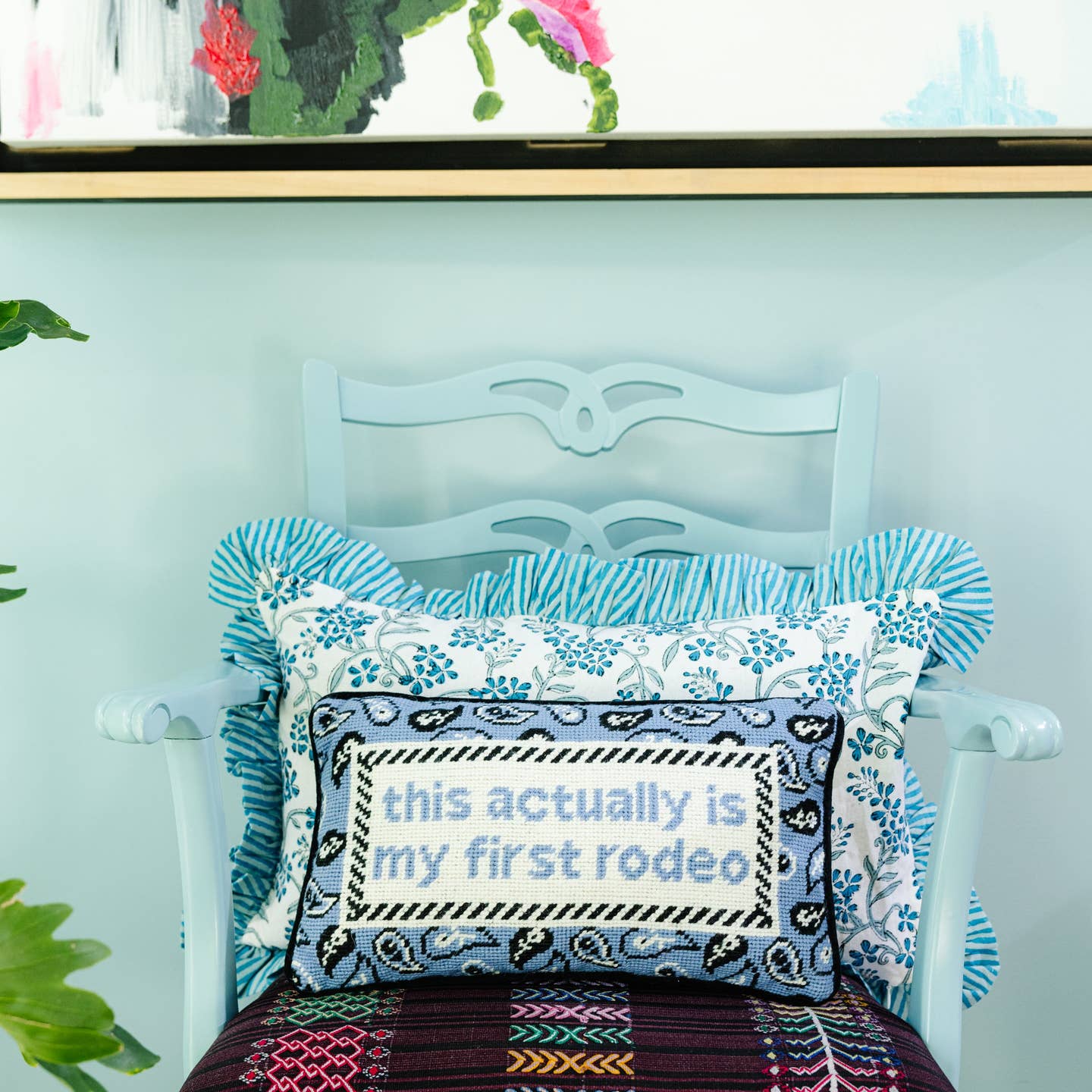 First Rodeo Needlepoint Pillow - Image 3
