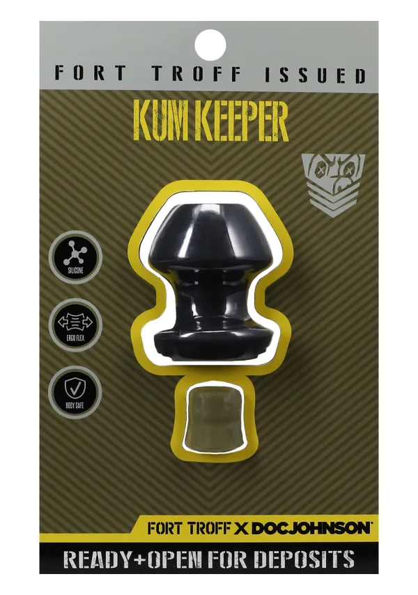 Fort Troff Kum Keeper Silicone Open End Anal Plug - Large - Black - Image 4