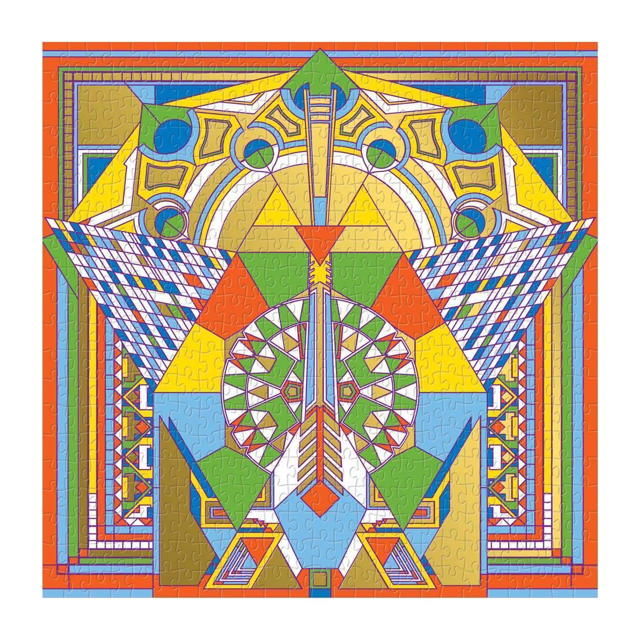 FRANK LLOYD WRIGHT IMPERIAL HOTEL PEACOCK RUG 500 PIECE FOIL JIGSAW PUZZLE - Image 4