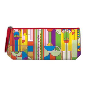 FRANK LLOYD WRIGHT SAGUARO CACTUS AND FORMS HANDMADE EMBROIDERED PENCIL POUCH - Image 4