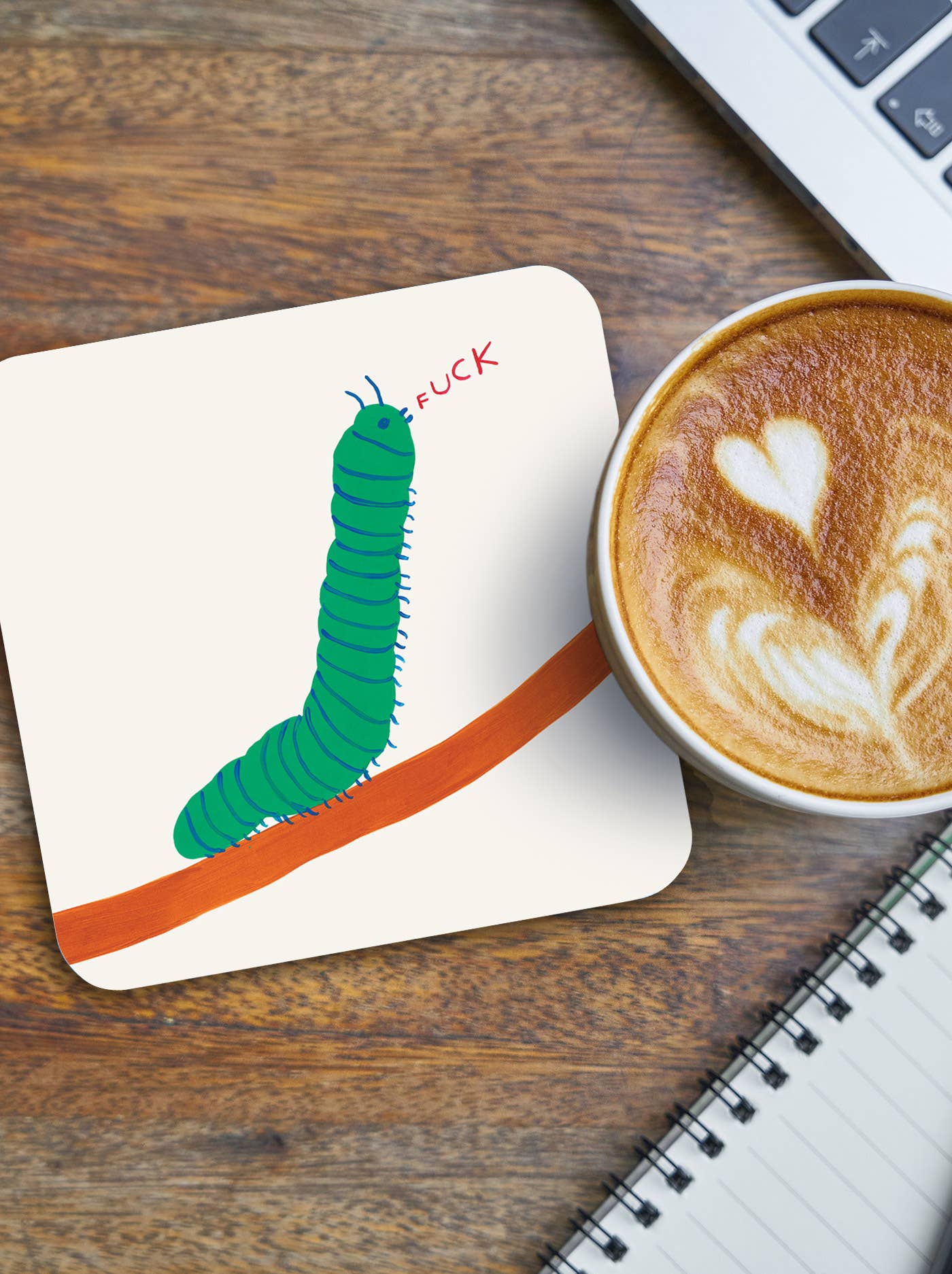 David Shrigley Coaster - Caterpillar Fuck - Image 3