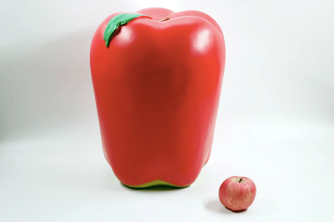Giant Red Apple Stool by Third Drawer Down - Image 2