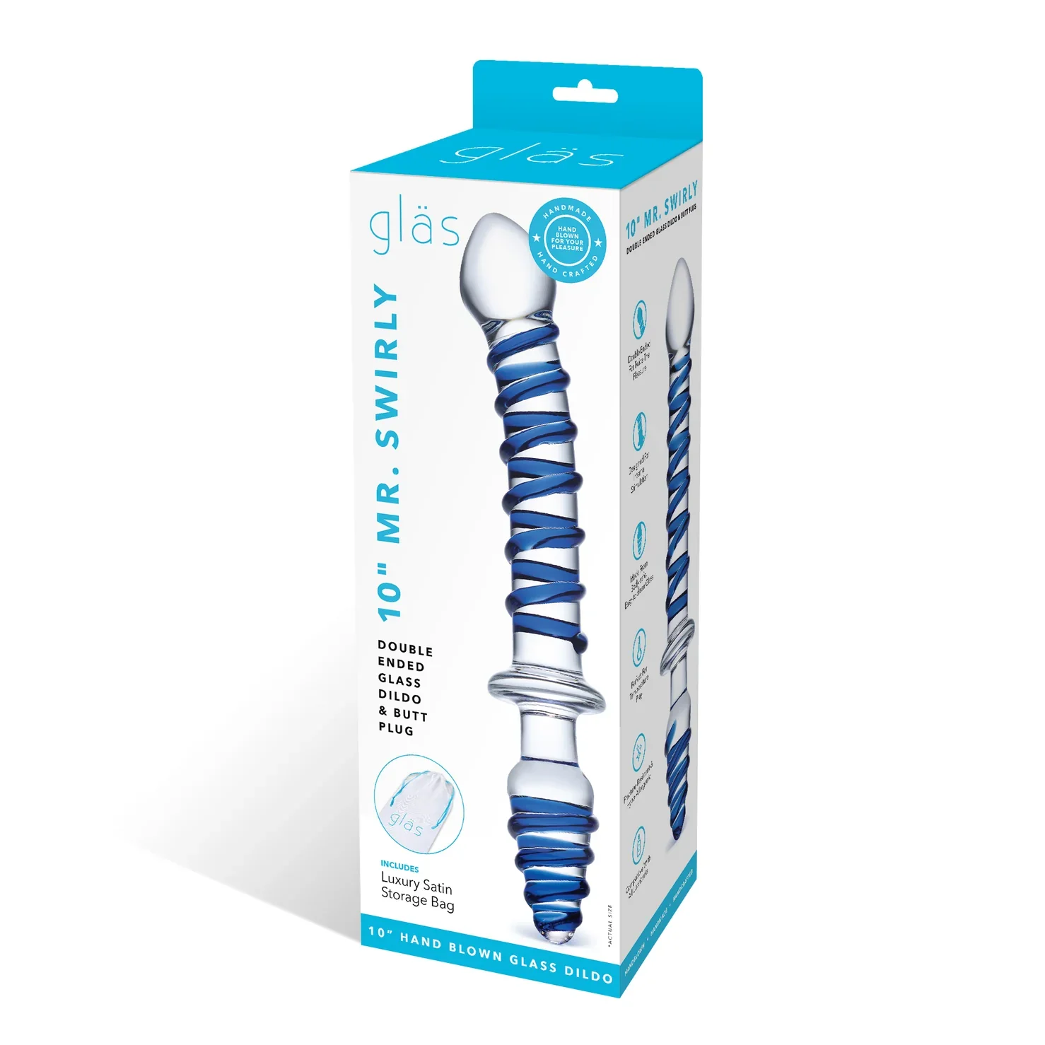 Gläs 10" Mr. Swirly Double Ended Glass Dildo & Butt Plug - Image 8
