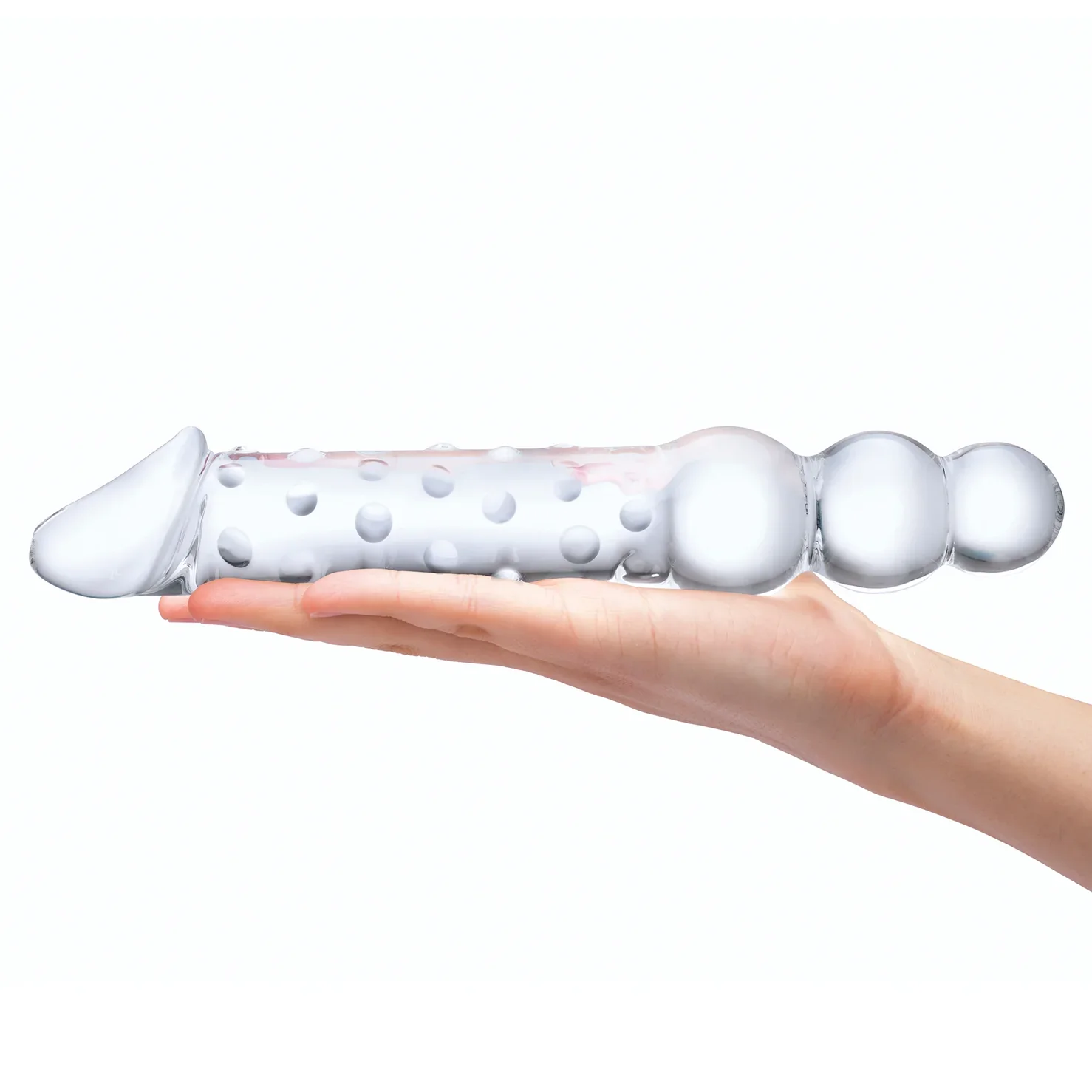 Gläs 12" Double Ended Glass Dildo with Anal Beads - Image 5