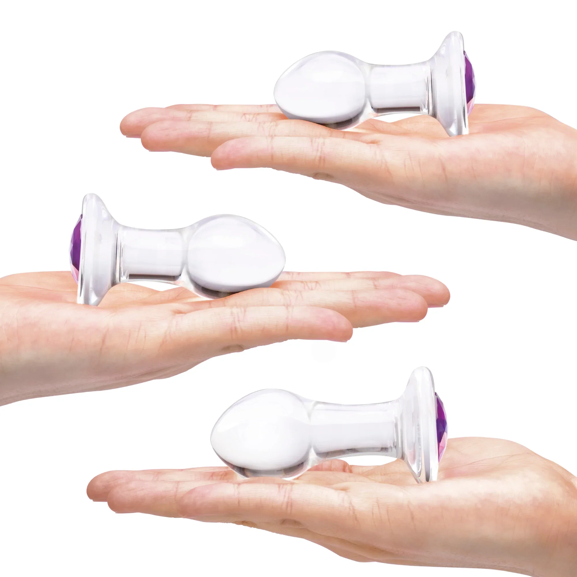 Gläs 3PC Bling Bling 3", 3.5", 4" Glass Anal Training Kit - Image 5