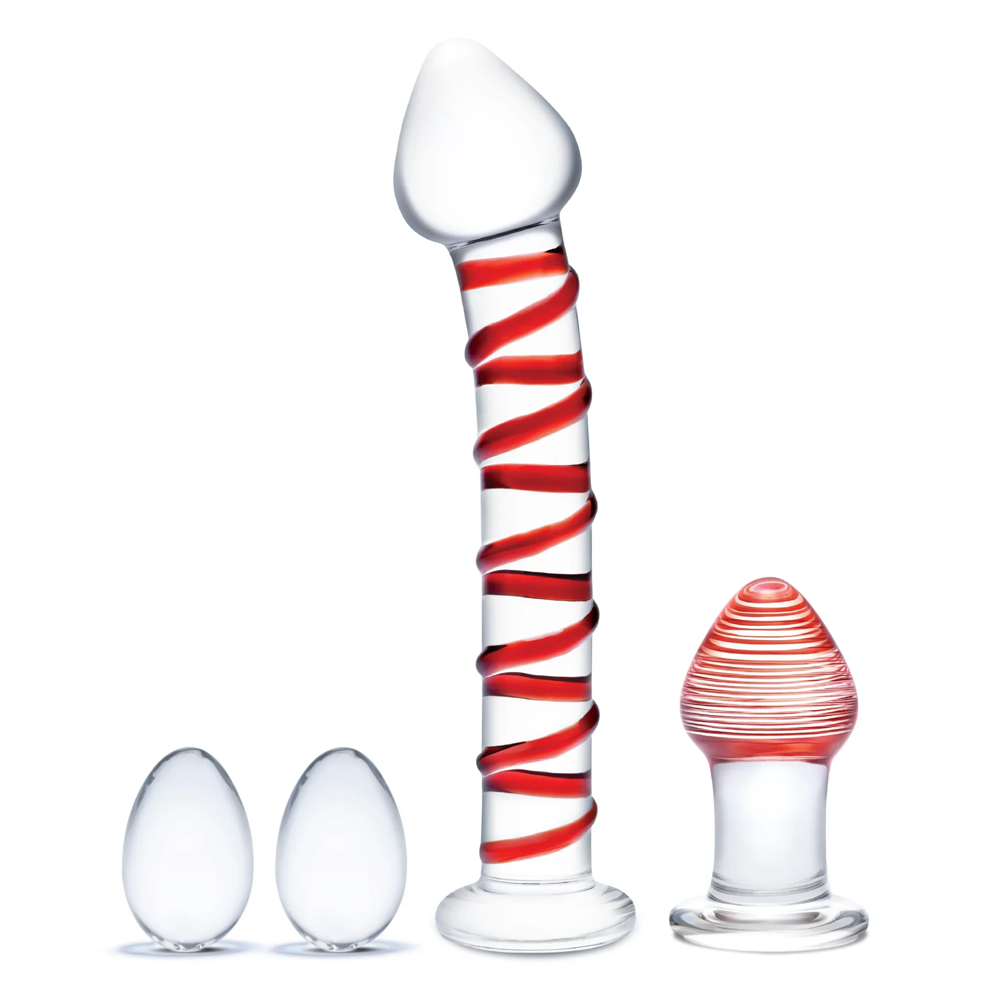 Gläs 4PC Mr. Swirly Set with Glass Kegal balls and 3.25" buttplug - Image 2