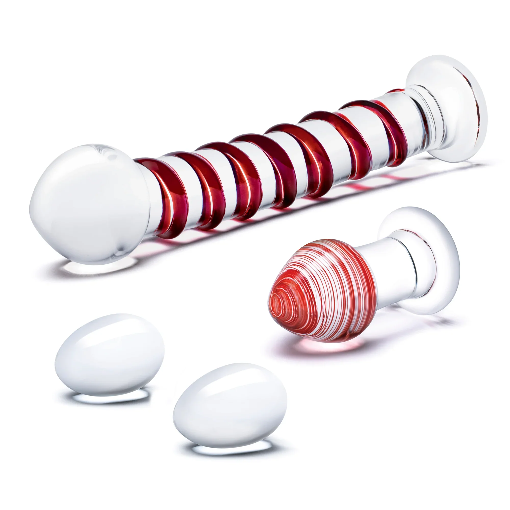 Gläs 4PC Mr. Swirly Set with Glass Kegal balls and 3.25" buttplug - Image 3