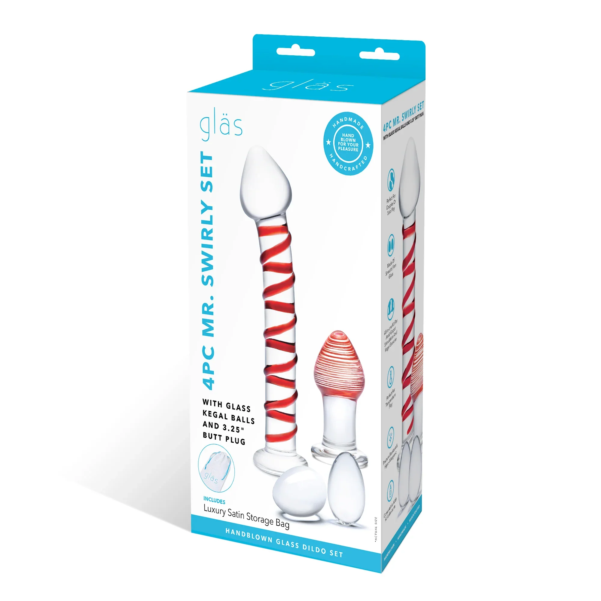 Gläs 4PC Mr. Swirly Set with Glass Kegal balls and 3.25" buttplug - Image 8