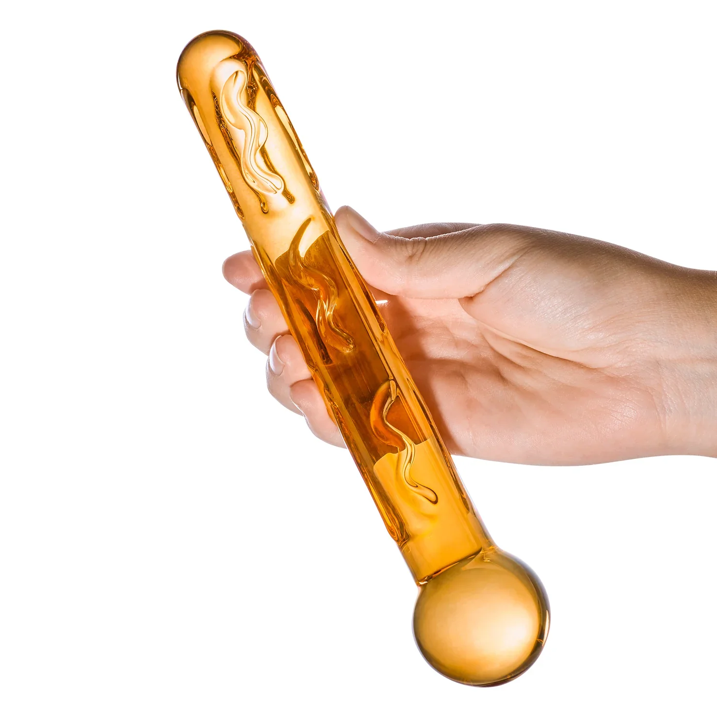 Gläs 7.5" Orange Tickler Glass Dildo - Image 4