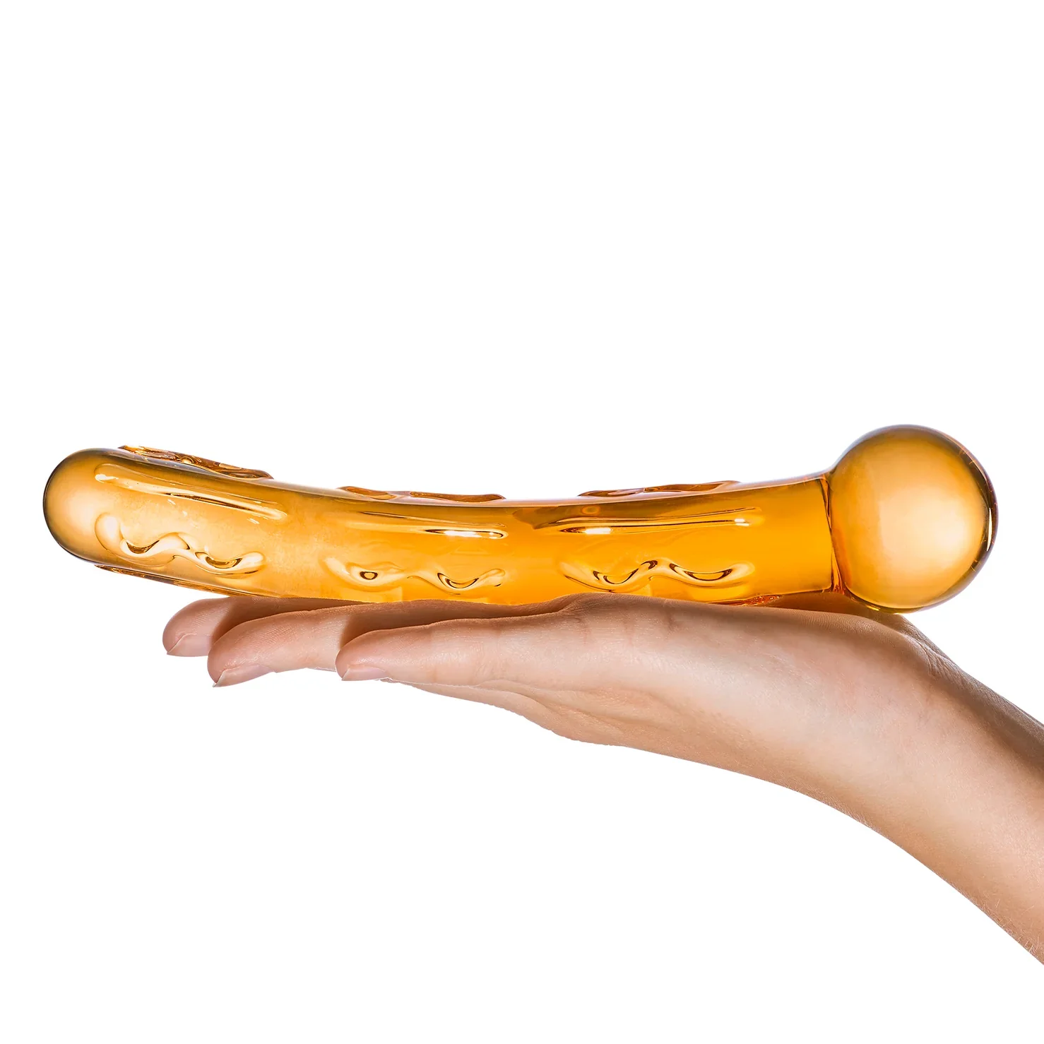 Gläs 7.5" Orange Tickler Glass Dildo - Image 5