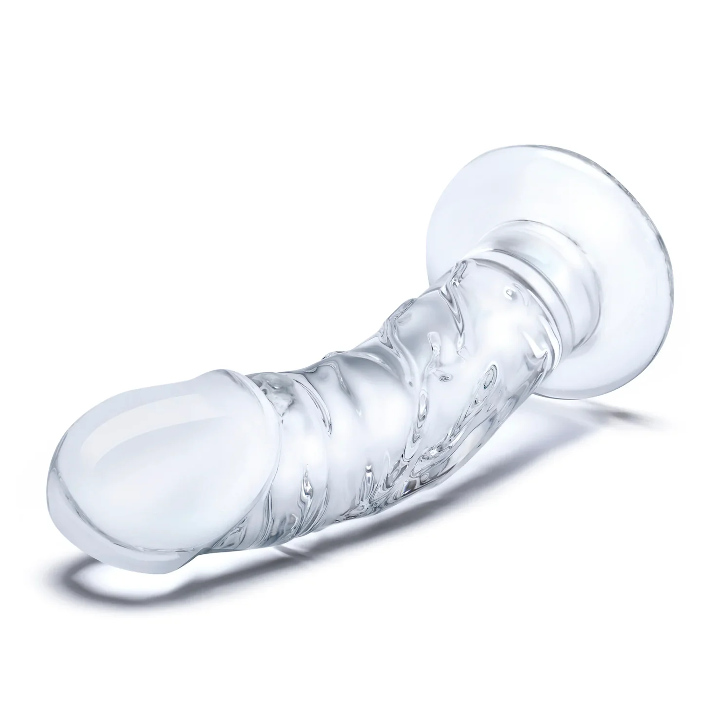 Gläs 7" Curved Realistic Glass Dildo With Veins - Image 3