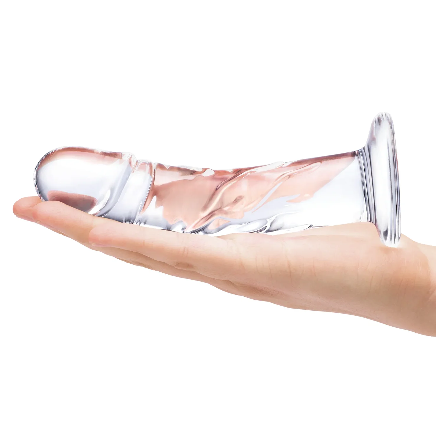 Gläs 7" Curved Realistic Glass Dildo With Veins - Image 5