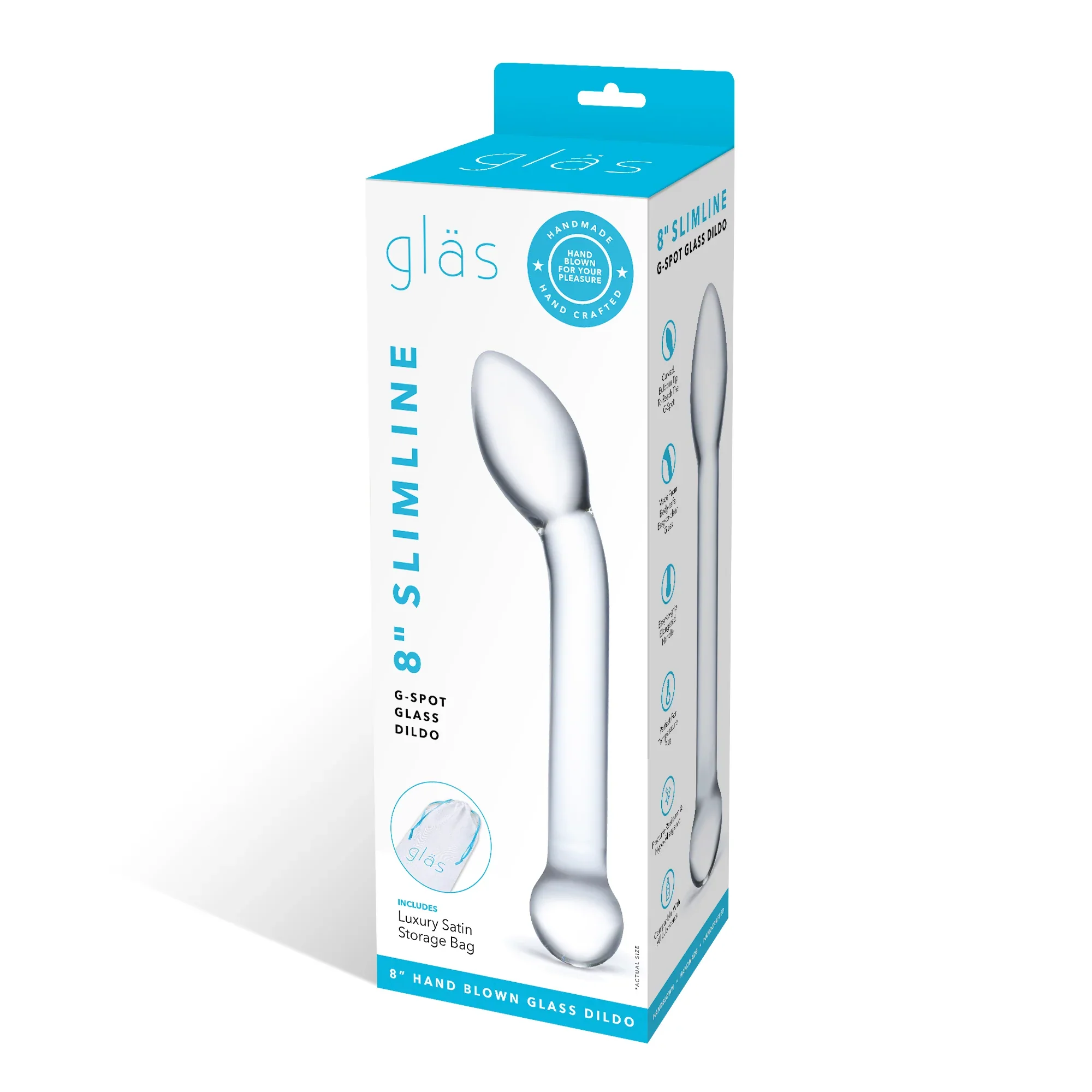 Gläs 8" Slimline P-Spot Glass Dildo - Image 8