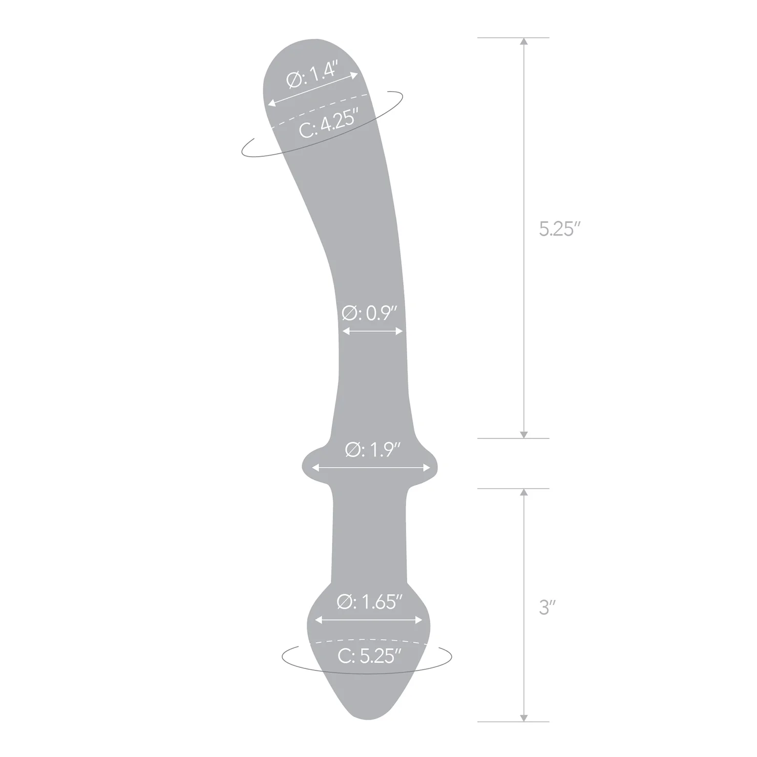 Gläs 9" Classic Curved Dual-Ended Dildo - Image 7
