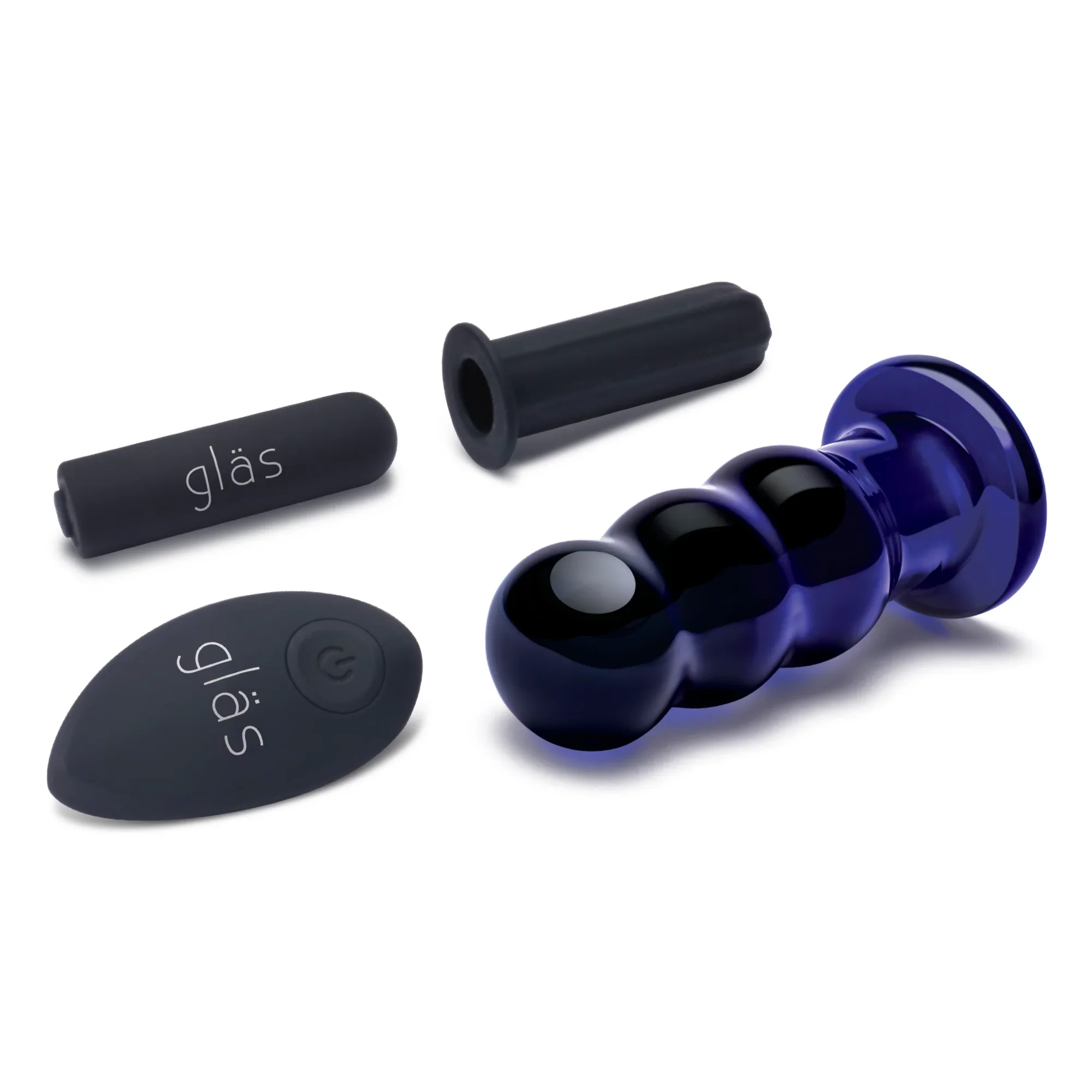 Gläs  Rechargeable Remote Controlled Vibrating Beaded Buttplug - Image 3