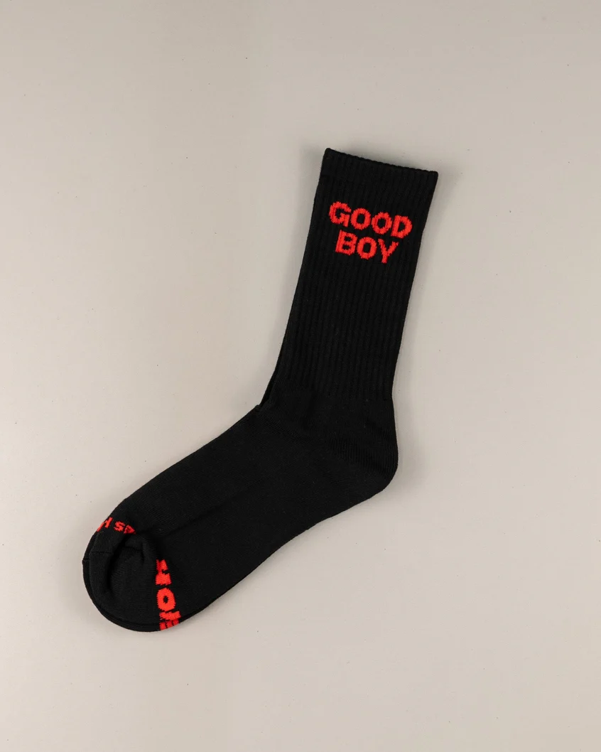 Good Boy Socks by YES HOMO - Black & Red - Image 2
