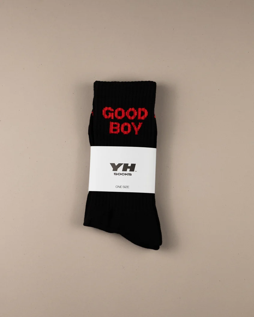 Good Boy Socks by YES HOMO - Black & Red - Image 3