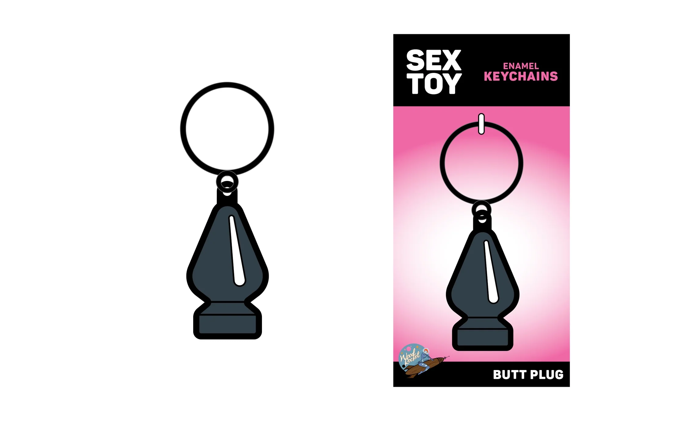 Gray Butt Plug Keychain - Image 3