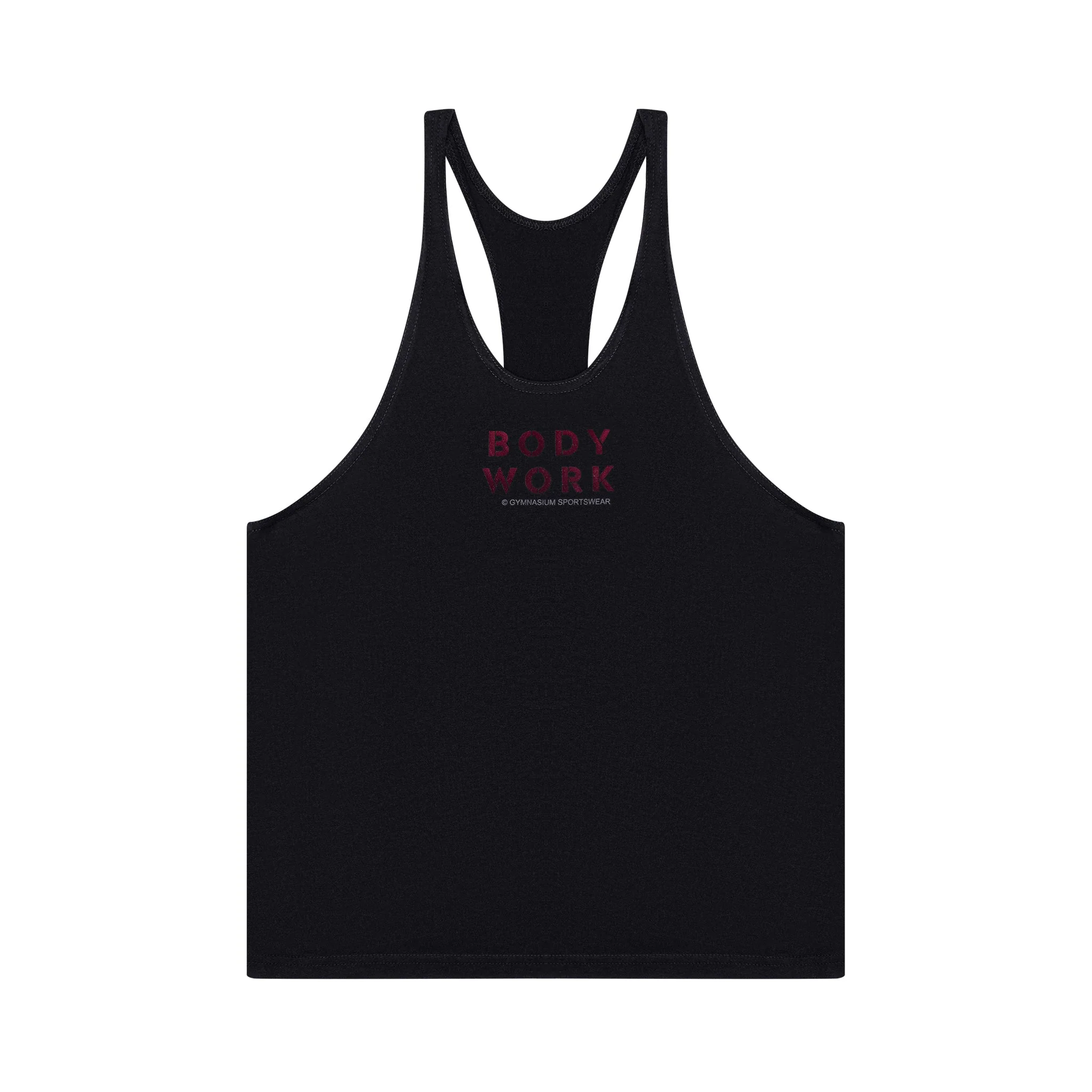 GYMNASIUM THE BODY WORK STRINGER TANK BLACK WITH MAROON