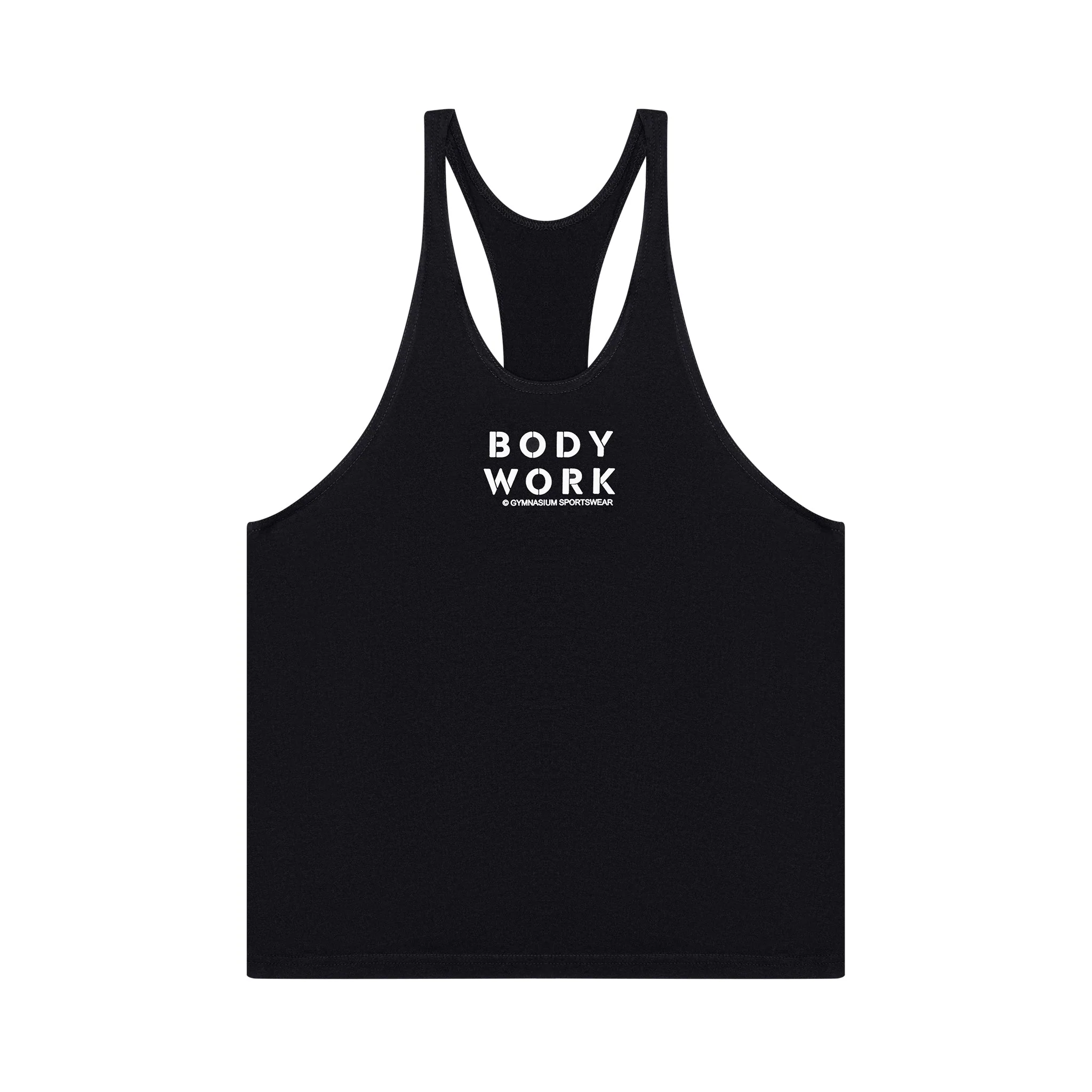GYMNASIUM THE BODY WORK STRINGER TANK BLACK WITH WHITE