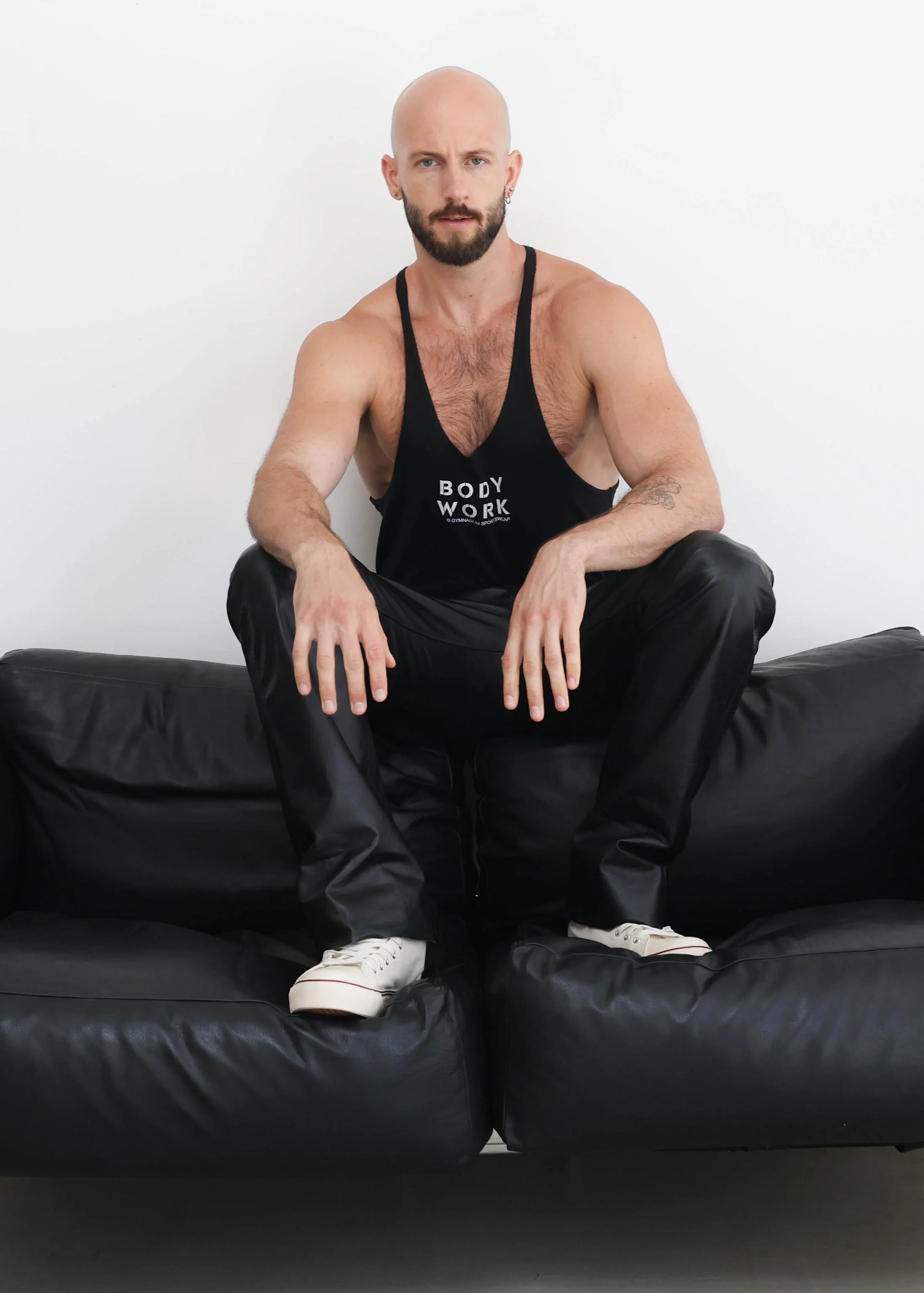 GYMNASIUM THE BODY WORK STRINGER TANK BLACK WITH WHITE - Image 3