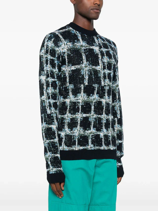 Henrik Vibskov DUSK KNITTED BLOUSE - BLACK SHIBORI CHECKS - Image 8