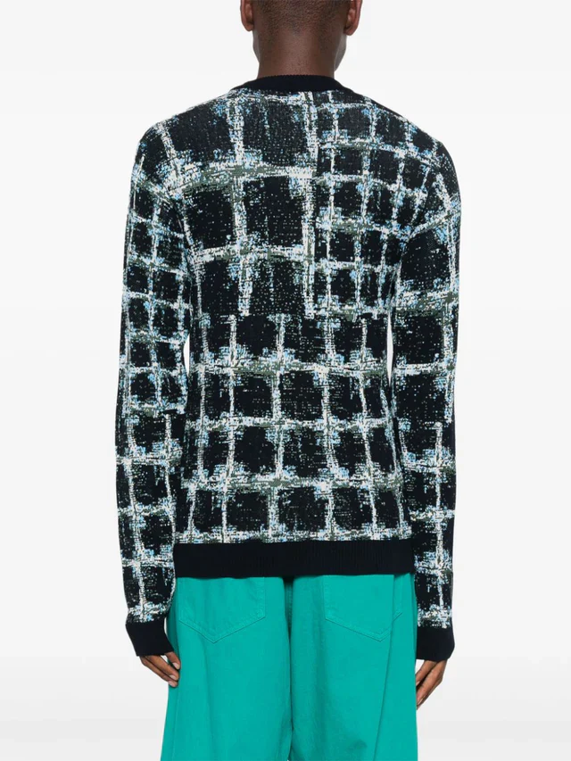 Henrik Vibskov DUSK KNITTED BLOUSE - BLACK SHIBORI CHECKS - Image 9