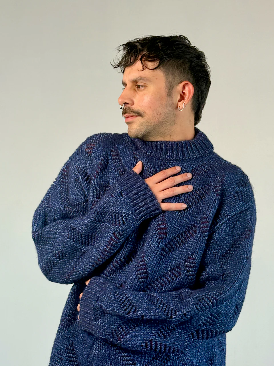 Henrik Vibskov Flat Knitted Crewneck Flat Navy - Image 3