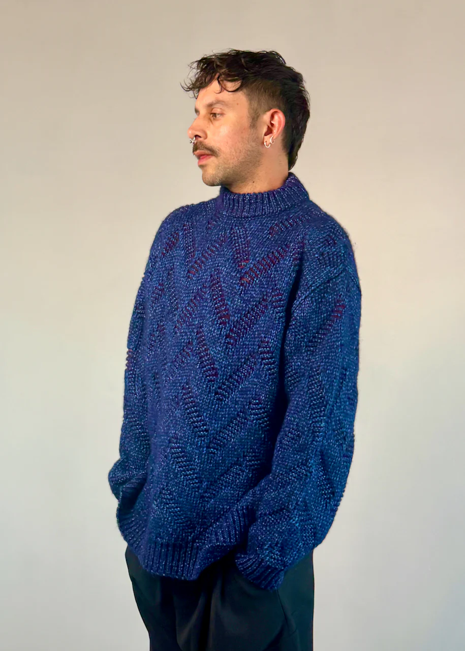 Henrik Vibskov Flat Knitted Crewneck Flat Navy - Image 9