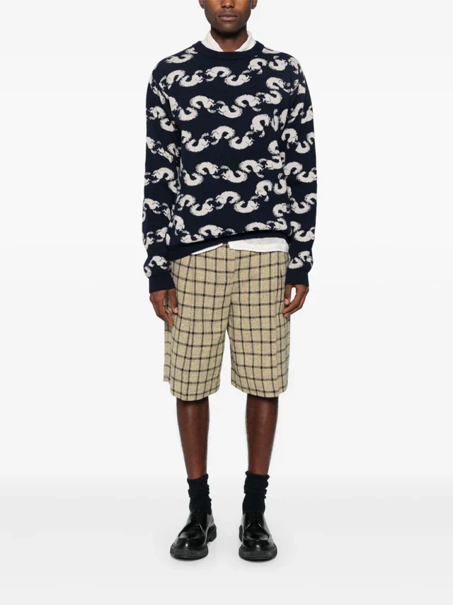 Henrik Vibskov SHRIMPY HORSE KNIT JUMPER - GREY BLACK HORSES - Image 5