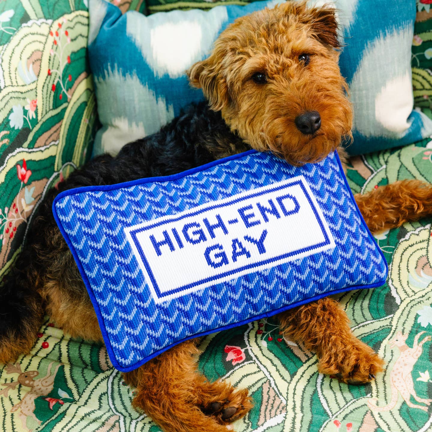 High-End Gays Needlepoint Pillow - Image 3
