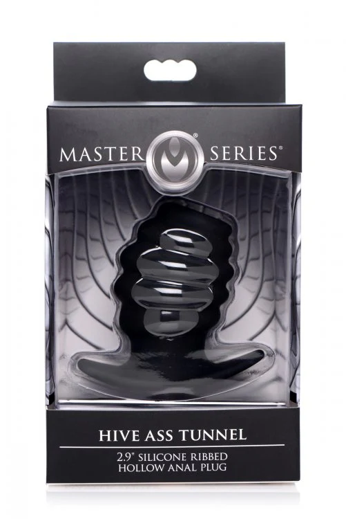 Hive Ass Tunnel Silicone Ribbed Hollow Anal Plug - Small - Image 5