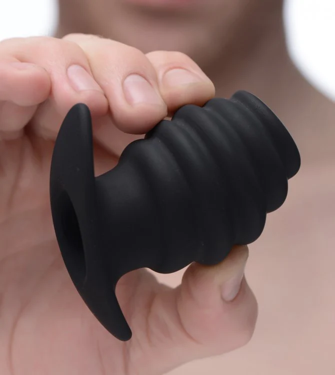 Hive Ass Tunnel Silicone Ribbed Hollow Anal Plug - Small - Image 9