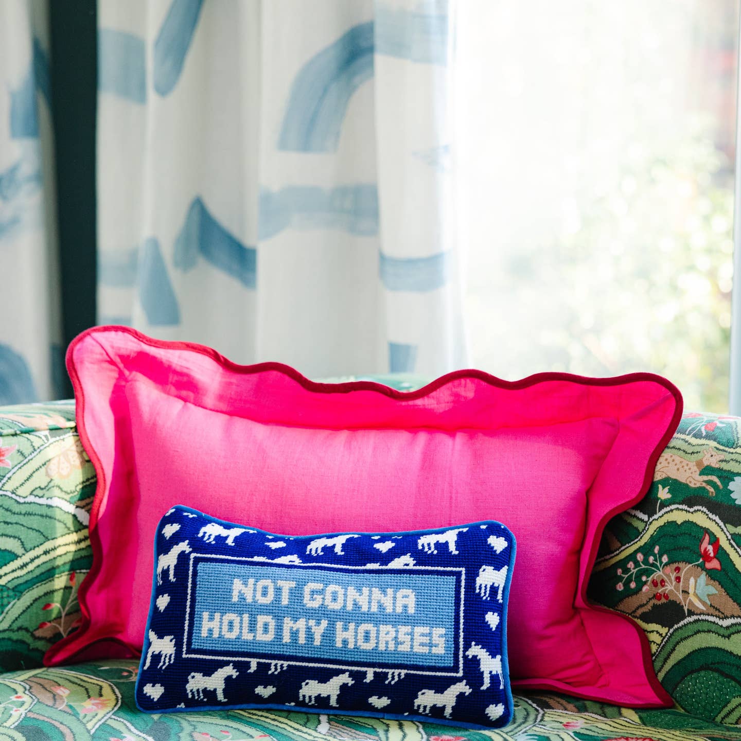 Hold My Horses Needlepoint Pillow - Image 2