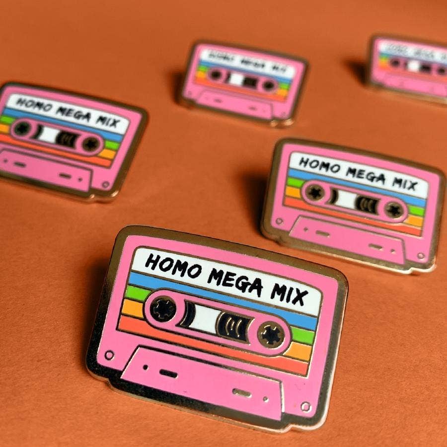 Homo Mega Mix Cassette Pin by Gaypin' - Image 3