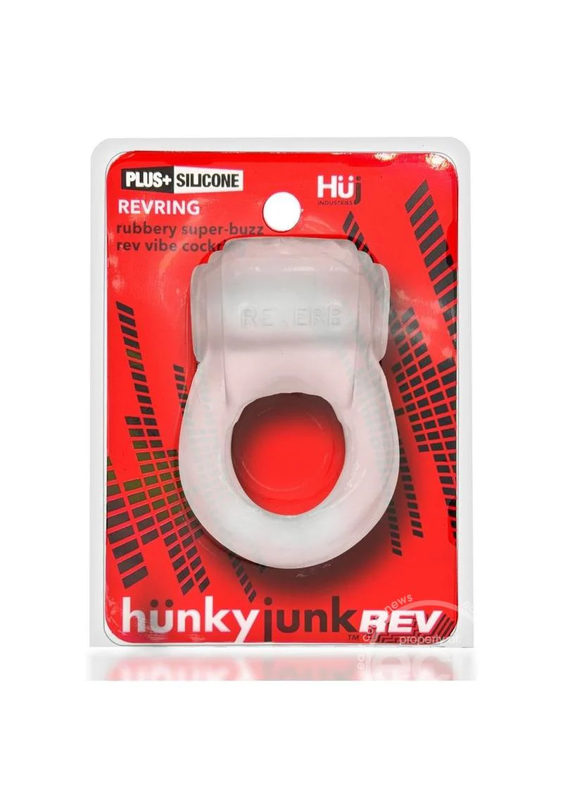 Hunkyjunk Revring Reverb Vibrating Cock Ring - Clear Ice - Image 2
