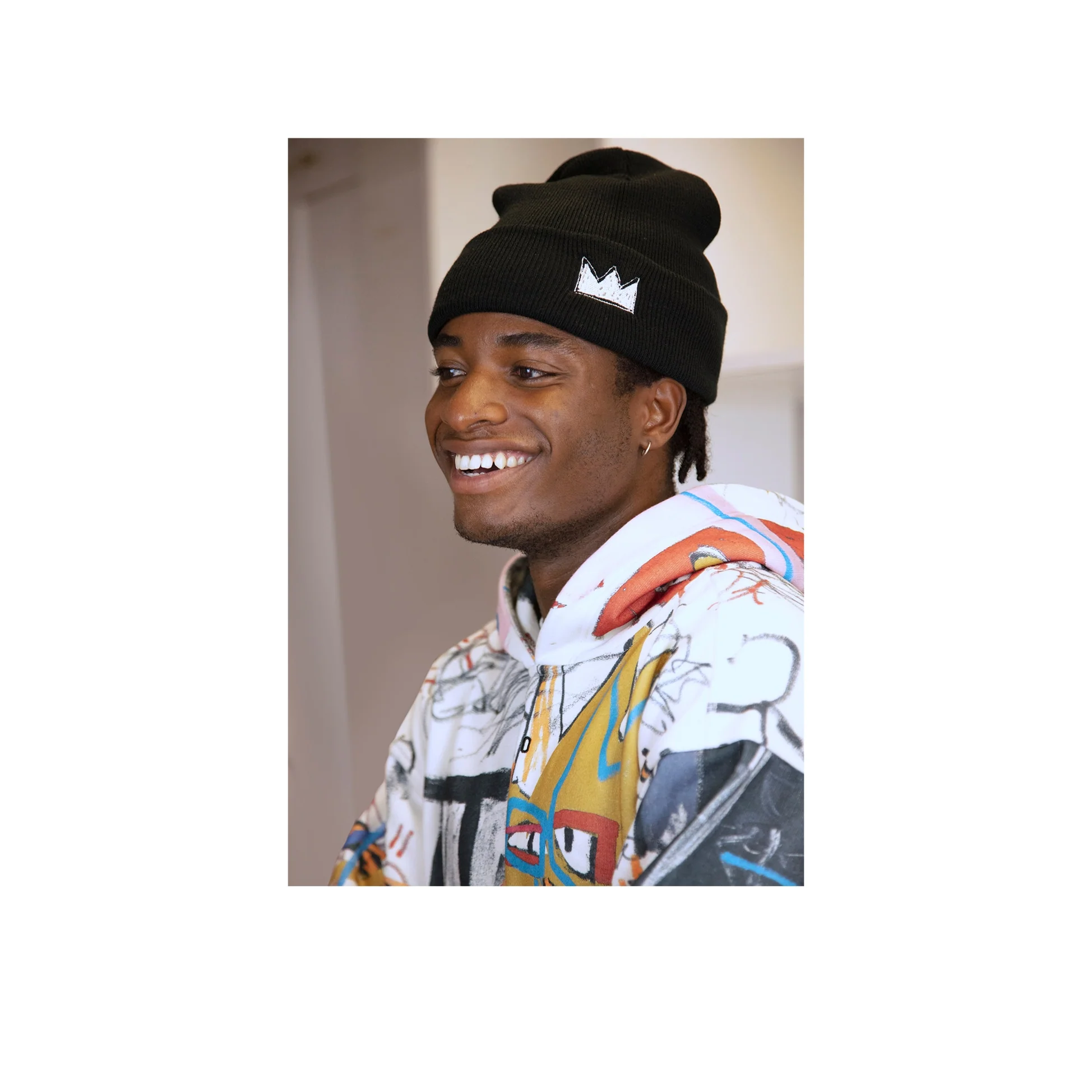 Jean-Michel Basquiat Embroidered Crown Beanie - Image 3