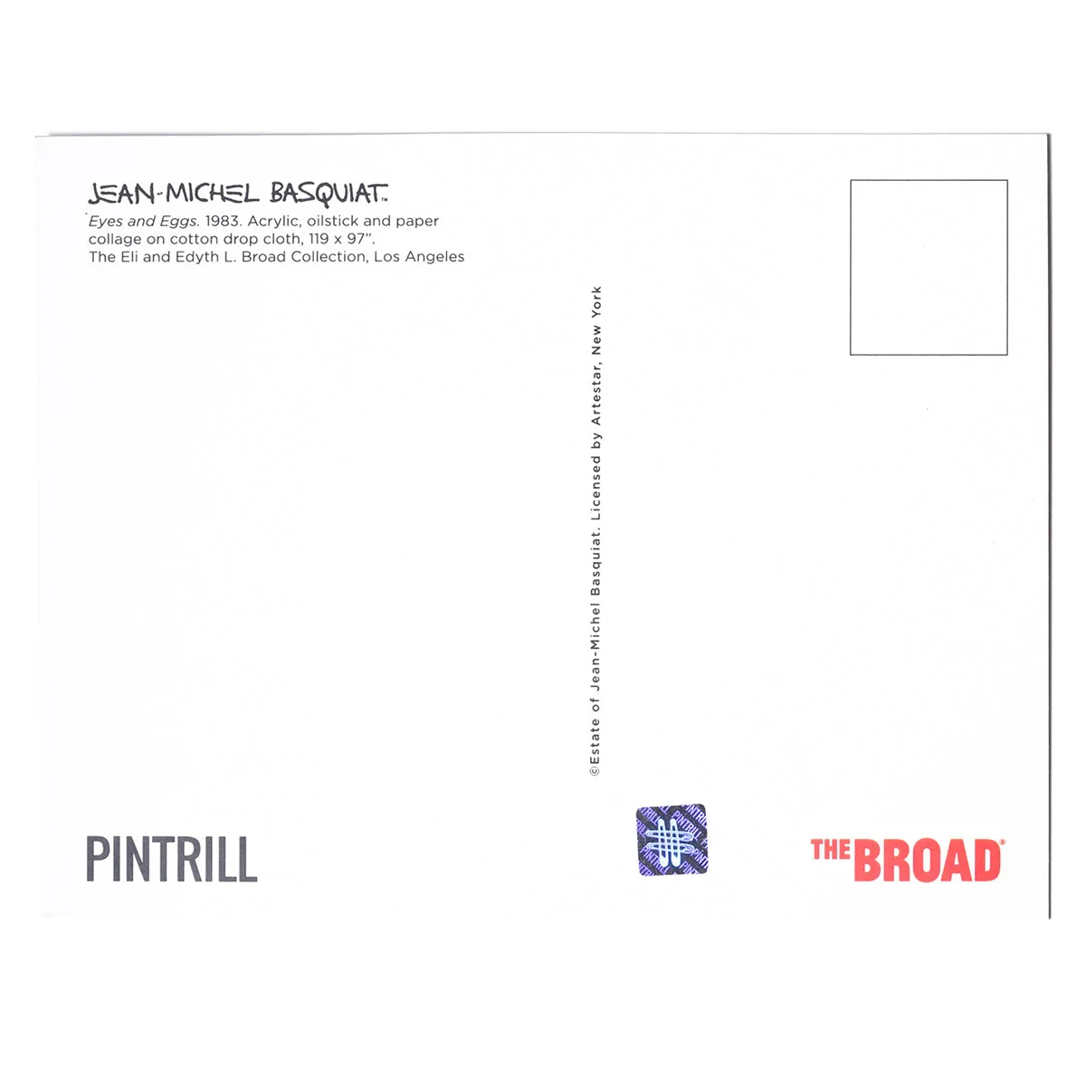 Jean-Michel Basquiat - Eyes and Eggs Postcard and Pin - Image 3