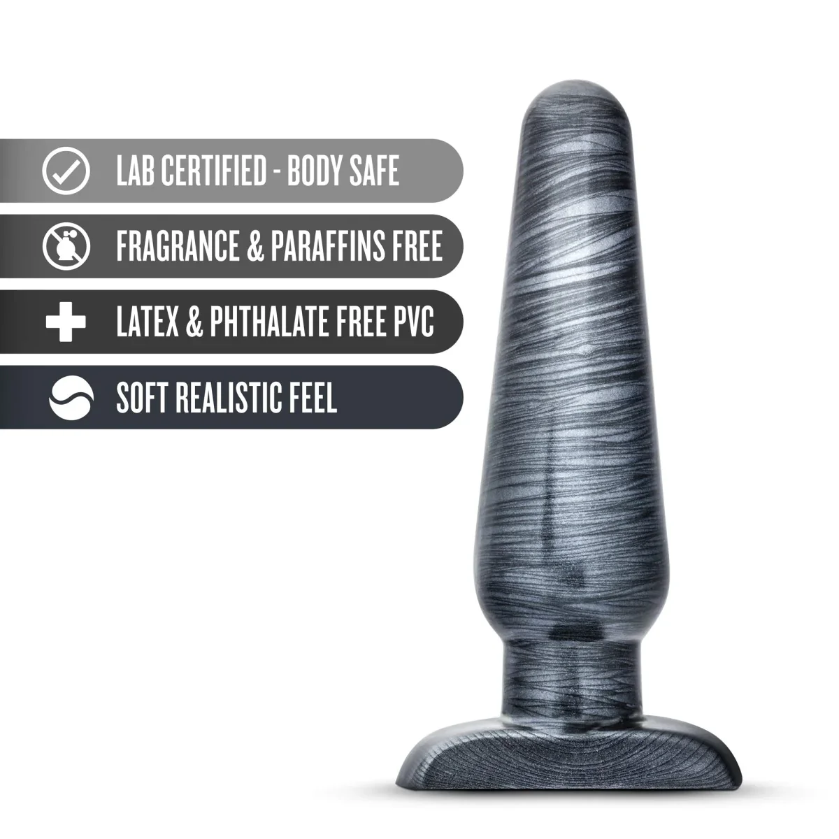 Jet Carbon Metallic Black 6.5-Inch Anal Plug - Image 2