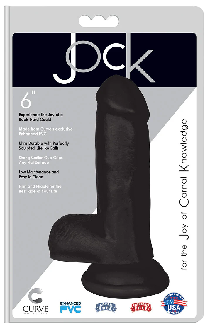 JOCK 6" Dildo w/ Balls - BLACK - Image 2